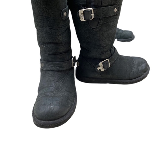 UGG Kensington black leather side buckles size 7 - Picture 7 of 8